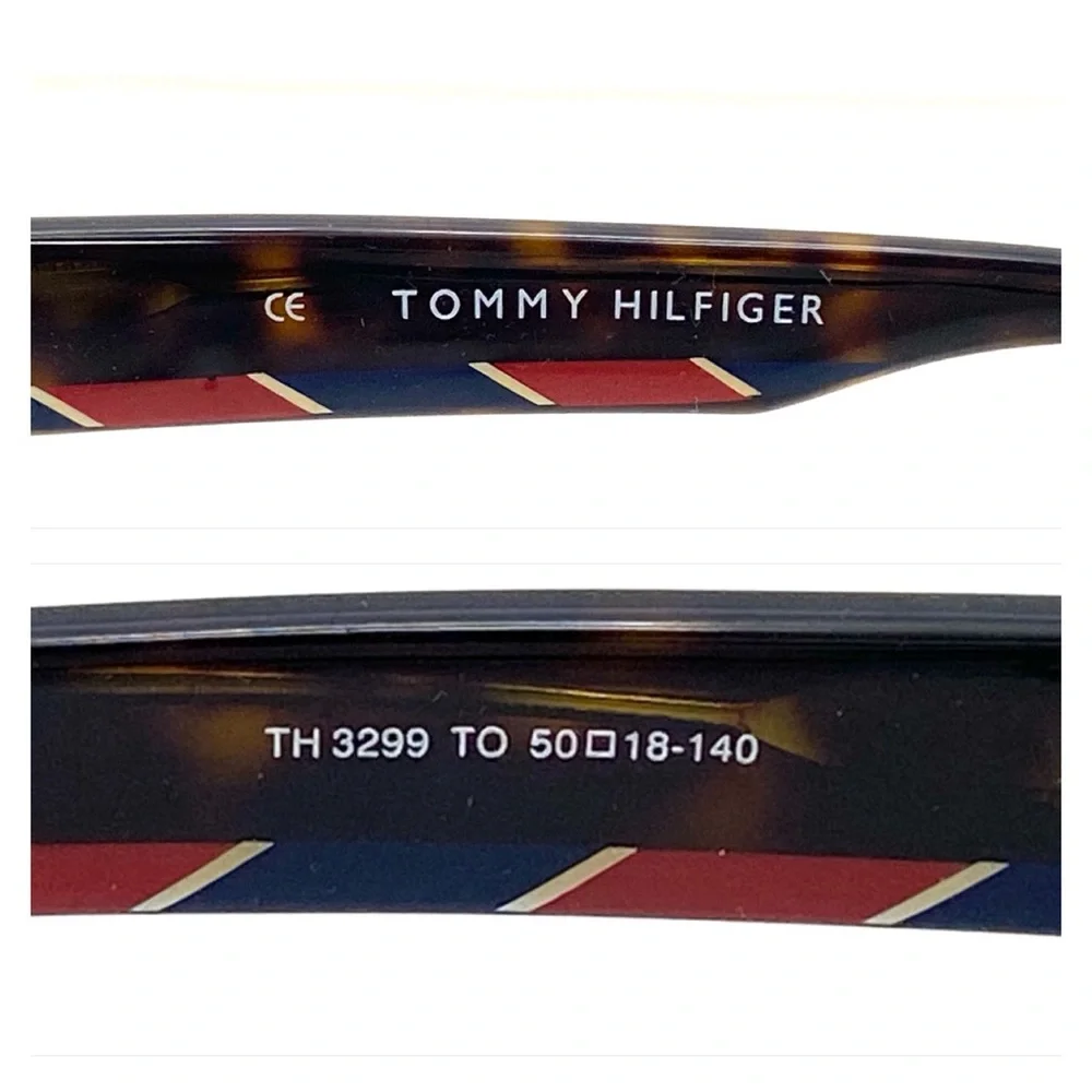 Tommy Hilfiger Men's Tortoise Shell Rectangle Shaped Eyeglass Frame TH3299